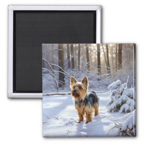 Yorkshire Terrier Let It Snow Christmas Magnet