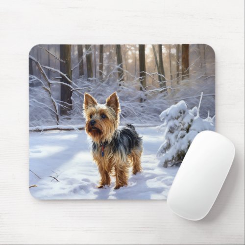 Yorkshire Terrier Let It Snow Christmas Mouse Pad