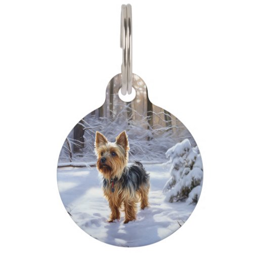 Yorkshire Terrier Let It Snow Christmas Pet ID Tag