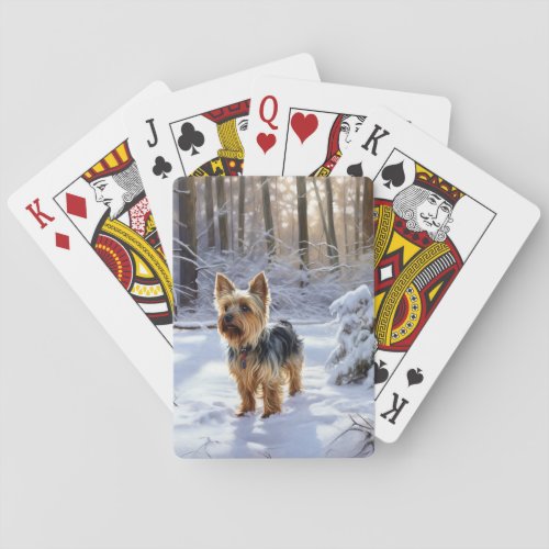 Yorkshire Terrier Let It Snow Christmas Poker Cards