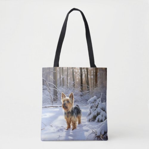 Yorkshire Terrier Let It Snow Christmas Tote Bag