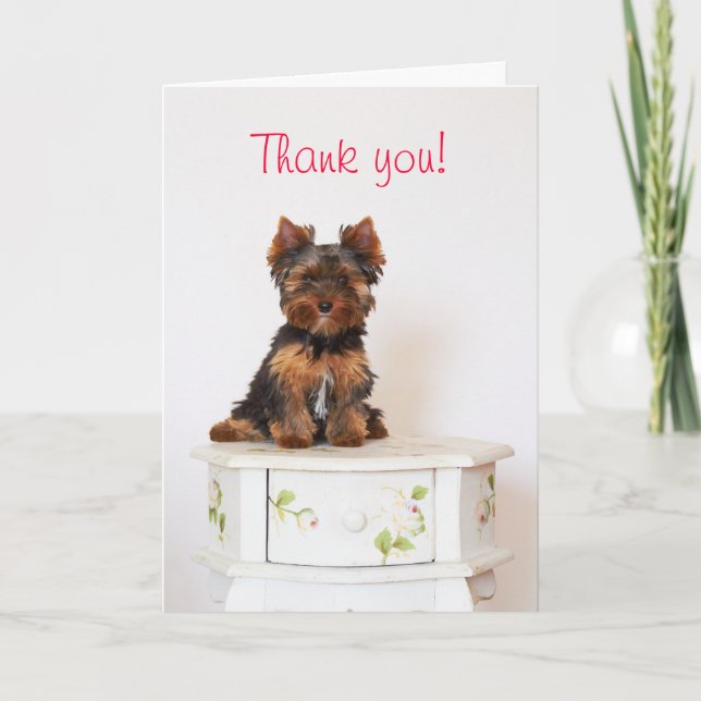 Yorkshire Terrier Letterpress Thank You Card (Front)