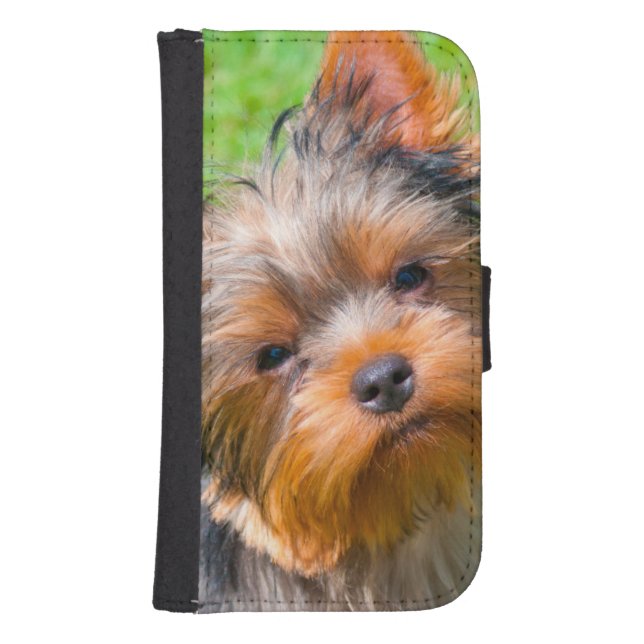 Yorkshire Terrier looking up Samsung Galaxy Wallet Case (Front)