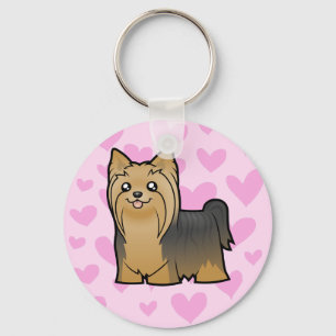 Yorkshire Terrier Love (long hair no bow) Keychain