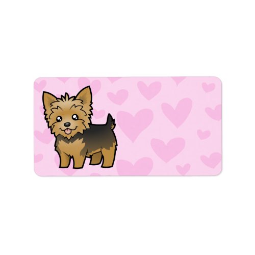 Yorkshire Terrier Love short hair no bow Label