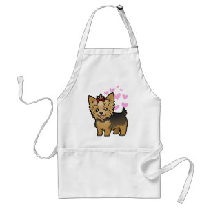 Yorkshire Terrier Love (short hair with bow) Adult Apron