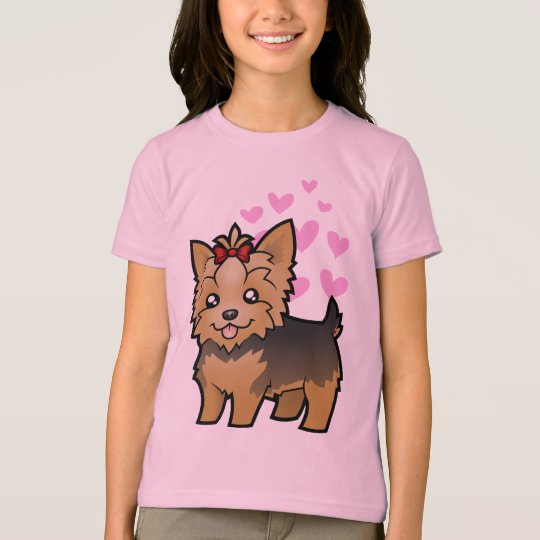 Yorkshire Terrier Love Short Hair With Bow T Shirt Zazzle Com