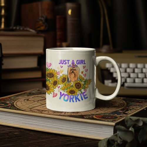 Yorkshire Terrier Lover Sunflower Trainer Floral Coffee Mug
