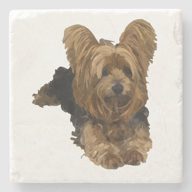 Yorkshire Terrier Marble Coaster (Front)