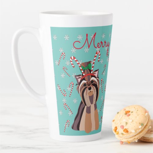 Yorkshire Terrier Merry Christmas Latte Cup