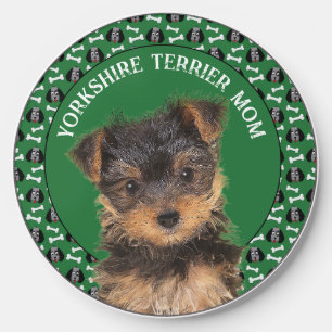 Yorkshire Terrier Mom custom pet photo Wireless Charger
