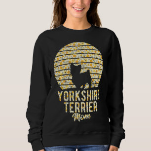 Yorkshire Terrier Mom Retro Sunset Dog Lover Premi Sweatshirt