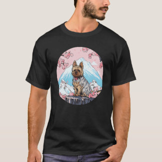 Yorkshire Terrier Mount Fuji Funny Dog Landmark T-Shirt