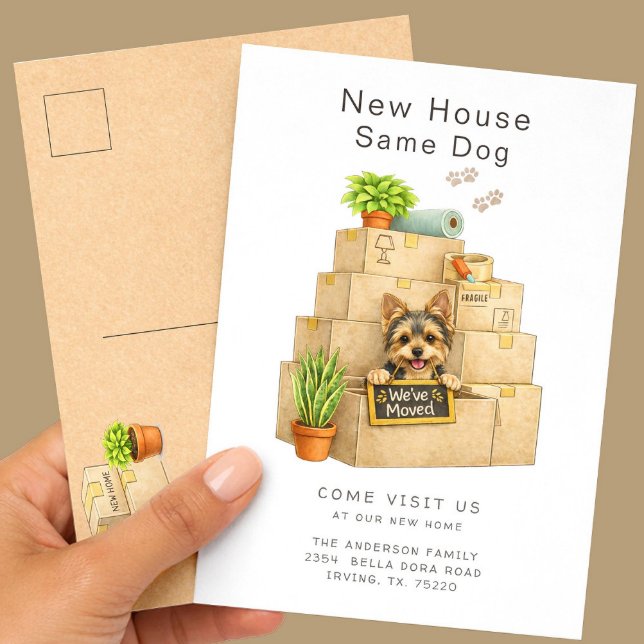 Yorkshire Terrier New House Moving Announcement Postcard (Creator Uploaded)