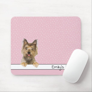 Yorkshire Terrier on Polka Dots   Mouse Pad
