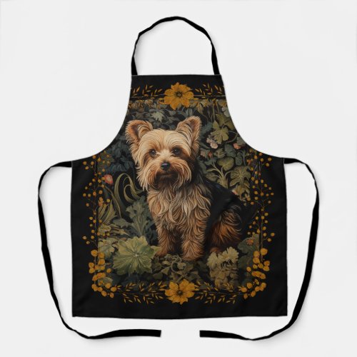 Yorkshire Terrier or Yorkie William Morris Style Apron