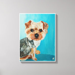 Yorkshire Terrier Painting by Alfred Fox Canvas Print