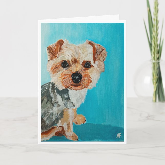Yorkshire Terrier Painting by Alfred Fox Card (Front)