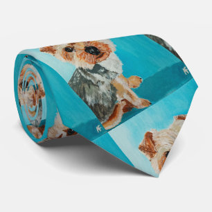 Yorkshire Terrier Painting by Alfred Fox Neck Tie
