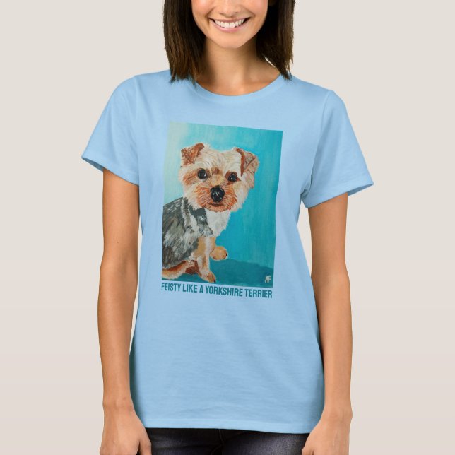 Yorkshire Terrier Painting by Alfred Fox T-Shirt (Front)