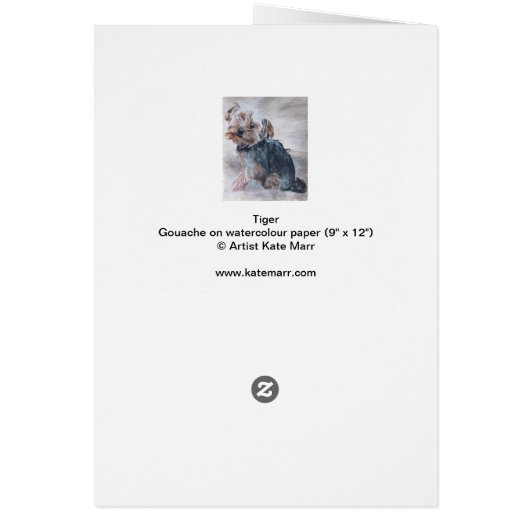 Yorkshire Terrier, Painting, Card (Back)