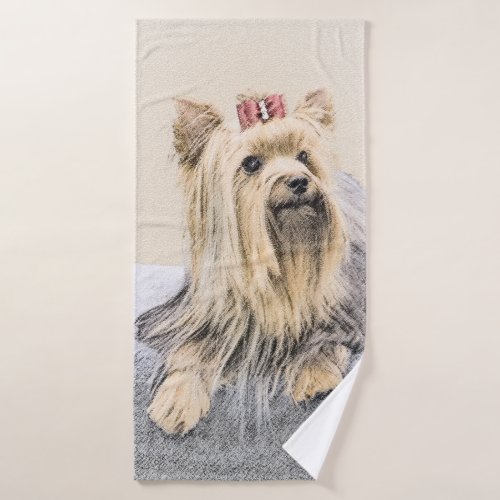 Yorkshire Terrier Painting _ Cute Original Dog Art Bath Towel Set