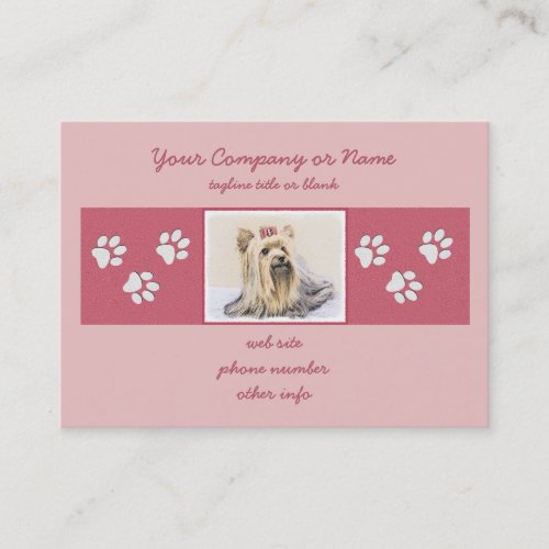 Yorkshire Terrier Painting _ Cute Original Dog Art Business Card