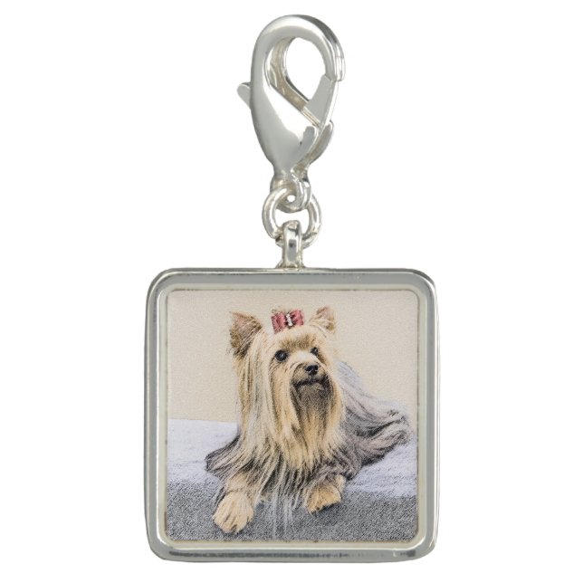 Yorkshire Terrier Painting - Cute Original Dog Art Charm (Front)