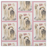 Yorkshire Terrier Painting - Cute Original Dog Art Fabric