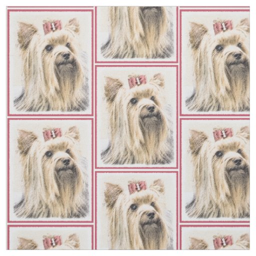 Yorkshire Terrier Painting - Cute Original Dog Art Fabric