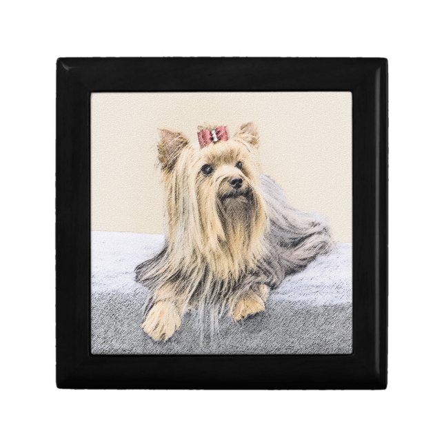 Yorkshire Terrier Painting - Cute Original Dog Art Gift Box (Front)