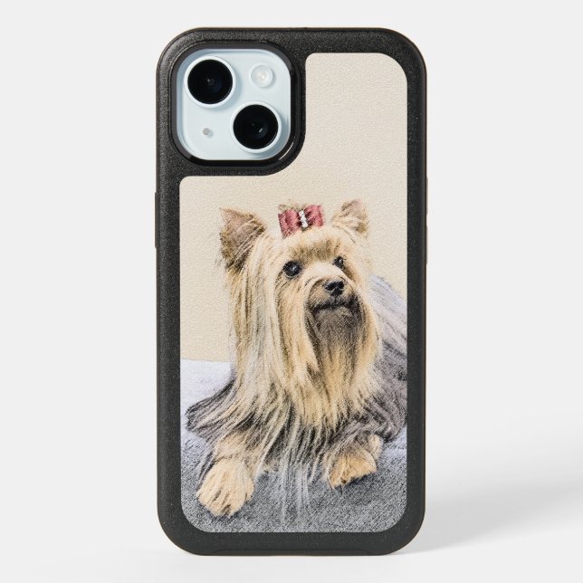 Yorkshire Terrier Painting - Cute Original Dog Art iPhone 15 Case (Back)