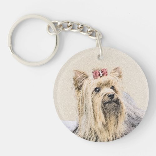 Yorkshire Terrier Painting _ Cute Original Dog Art Keychain