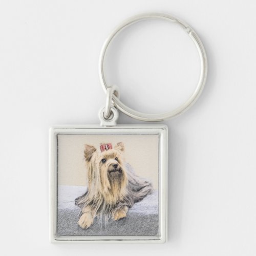Yorkshire Terrier Painting _ Cute Original Dog Art Keychain