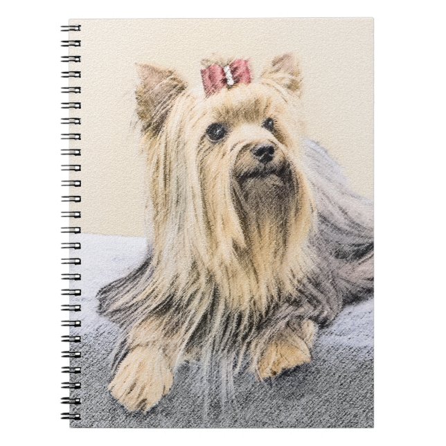 Yorkshire Terrier Painting - Cute Original Dog Art Notebook (Front)
