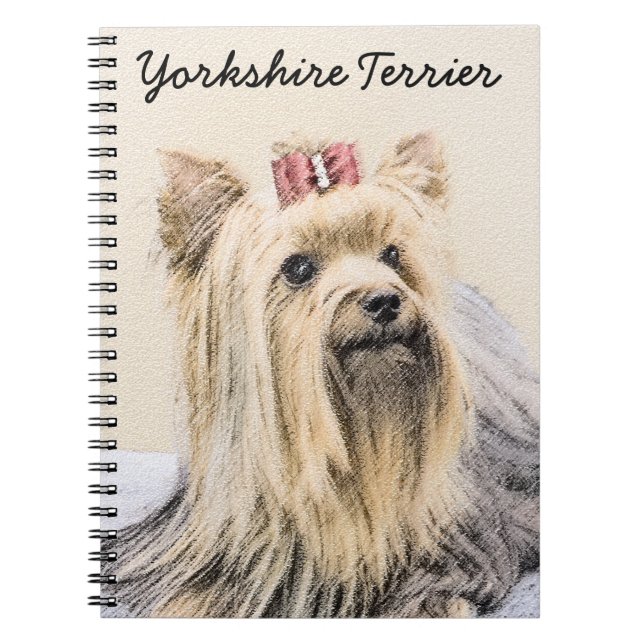 Yorkshire Terrier Painting - Cute Original Dog Art Notebook (Front)