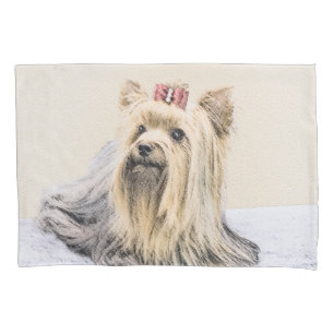 Yorkshire Terrier Painting - Cute Original Dog Art Pillow Case
