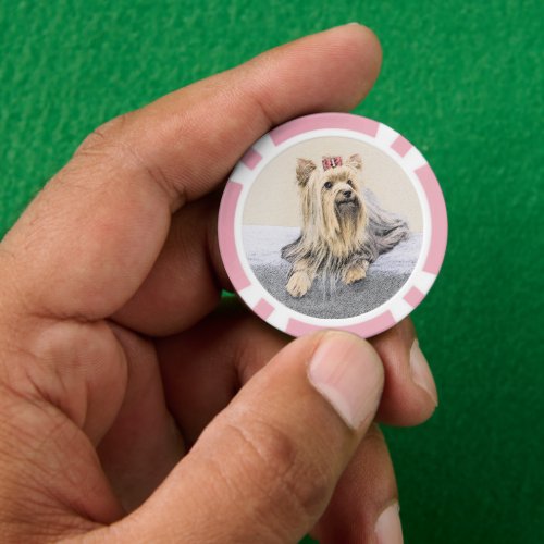 Yorkshire Terrier Painting _ Cute Original Dog Art Poker Chips