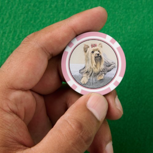 Yorkshire Terrier Painting _ Cute Original Dog Art Poker Chips