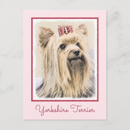 Yorkshire Terrier Painting _ Cute Original Dog Art Postcard