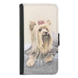 Yorkshire Terrier Painting - Cute Original Dog Art Samsung Galaxy S5 Wallet Case