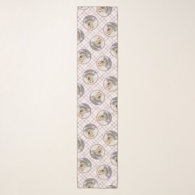Yorkshire Terrier Painting Cute Original Dog Art Scarf (Front)