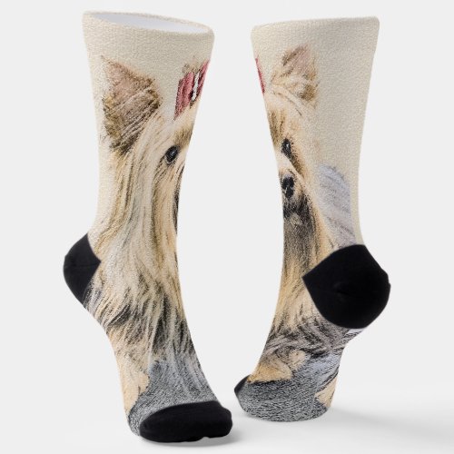 Yorkshire Terrier Painting _ Cute Original Dog Art Socks