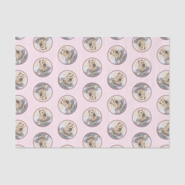 Yorkshire Terrier Painting Cute Original Dog Art Tissue Paper (Front)