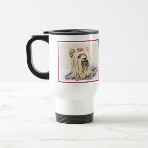 Yorkshire Terrier Painting _ Cute Original Dog Art Travel Mug