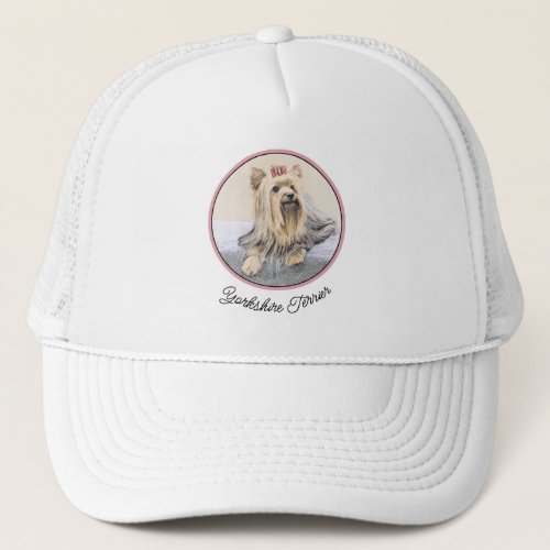 Yorkshire Terrier Painting _ Cute Original Dog Art Trucker Hat