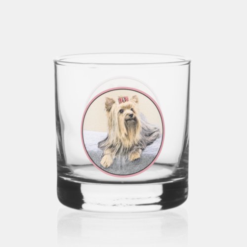 Yorkshire Terrier Painting _ Cute Original Dog Art Whiskey Glass