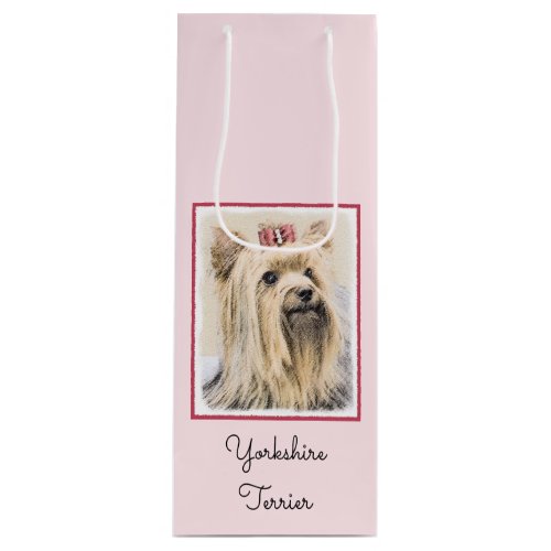 Yorkshire Terrier Painting _ Cute Original Dog Art Wine Gift Bag