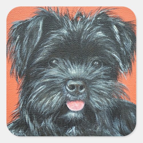 Yorkshire Terrier Painting Square Sticker