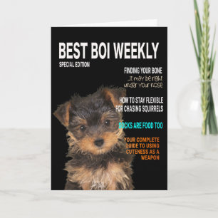 Yorkshire Terrier Parody Magazine Cover Card